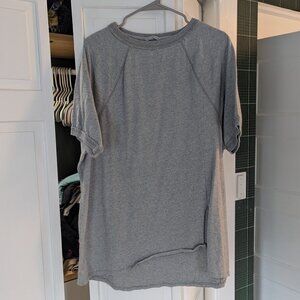 Free People Movement Terry Grey Heather Running Yoga Exercise Top Tee XS Small